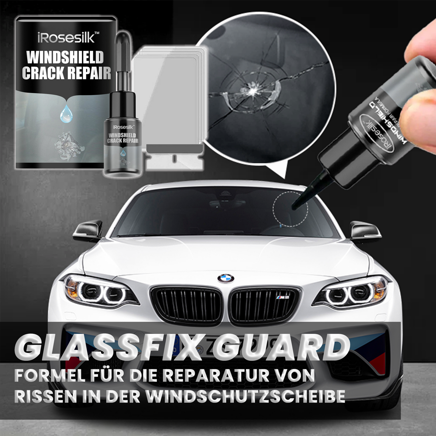 iRosesilk™ GlassFix INSTANT Guard: 2024 Formel zur Reparatur von Rissen in der Windschutzscheibe